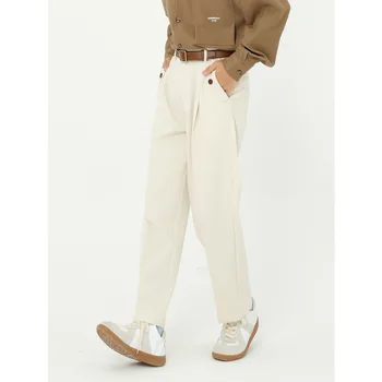 De los hombres Casual Recta de Tobillo-longitud de Traje de Pantalón Masculino de la Moda Streetwear Pantalones de Alta Calidad Pantalones