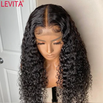 LEVITA mayorista afro rizado rizado peluca de cabello humano 4×4 cierre de encaje peluca Brasileña de encaje frente Pelucas de pelo humano para las mujeres negras