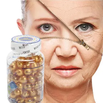 La vitamina E, Extracto Cápsulas Anti-arrugas Crema para Blanquear la Ve Suero Facial de la Peca de la Cápsula coreanas de Maquillaje Cuidado de la Piel 90Pcs/botella