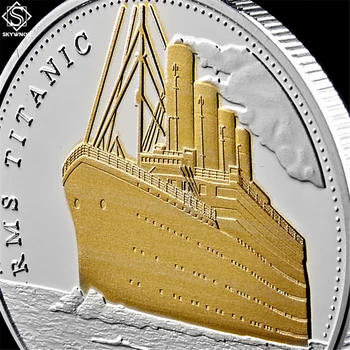 5PCS/Lot de 1912 El Viaje del Titanic Barco y Viajar a la Tragedia Del Titanic, El Oro RMS Titanic Moneda Conmemorativa