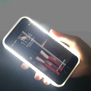 Selfie de la Luz del Teléfono Para el iPhone 11 XS Max XR Caso Para el iPhone 6 6 Plus con Luces de Flash de Lujo Para i Phone 7 8 Plus X Cubierta