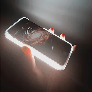 Selfie de la Luz del Teléfono Para el iPhone 11 XS Max XR Caso Para el iPhone 6 6 Plus con Luces de Flash de Lujo Para i Phone 7 8 Plus X Cubierta