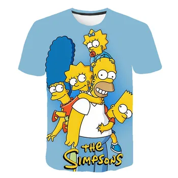 Los Simpson y madre padre feliz divertida camiseta de Niños impreso en 3D camisetas de manga Corta de Harajuku estilo de la camiseta de la calle tops