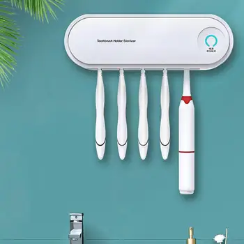 Hogar Cepillo de dientes Titular de la Energía Solar UV Baño Automático de Esterilización Secado Cepillo de dientes Desinfectante de Limpieza de Almacenamiento