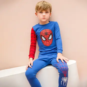 Disney Niños del Pijama de Manga Larga T Camisa y Pantalón de Deporte Conjunto de dibujos animados de Spiderman Niño de Pijamas de Niño Niña Bebé-Cama ropa de dormir
