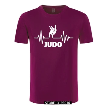 El latido del corazón De Judo camisetas de los Hombres de Moda de Verano de Manga Corta T Camisa de Algodón Divertido Impreso Tops para Hombre Camisetas Camisetas