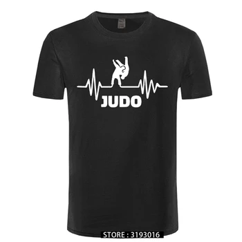 El latido del corazón De Judo camisetas de los Hombres de Moda de Verano de Manga Corta T Camisa de Algodón Divertido Impreso Tops para Hombre Camisetas Camisetas