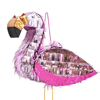 1pc Piñata Flamingo Fiesta de papel de Aluminio Fiesta Multicolor de las propuestas de Juego Candy Beat Juguetes para el Carnaval