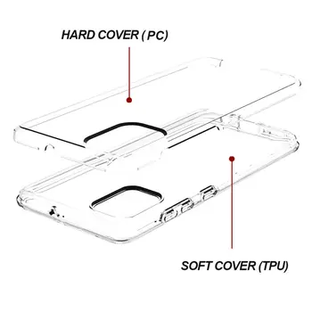 A prueba de golpes de la caja del Teléfono Para Samsung Galaxy A51 Suave de TPU + Duro de la Cubierta de la PC Para Samsung 51 A515F A515 SM-A515F Transparente el Caso de 6.5
