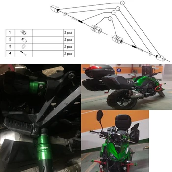 La motocicleta de la Caída de los Protectores de Escape Marco Regulador Anti Crash-Pad Protector Para kawasaki Z900 Z 900 2017 2018