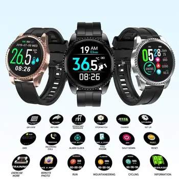 La Temperatura del cuerpo de Vigilancia Inteligente Reloj de la prenda Impermeable IP68 de la Frecuencia Cardíaca Presión Arterial Fitness Tracker Smartwatch para IOS, Android
