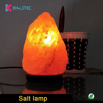 KHLITEC Lámpara de Sal de una Forma Natural del Himalaya colorde Rocas de Cristal de la Lámpara Regulable Tallada de Sal de Mar, Purificador de Aire, Luz de la Noche
