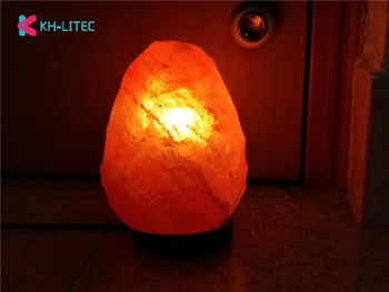 KHLITEC Lámpara de Sal de una Forma Natural del Himalaya colorde Rocas de Cristal de la Lámpara Regulable Tallada de Sal de Mar, Purificador de Aire, Luz de la Noche