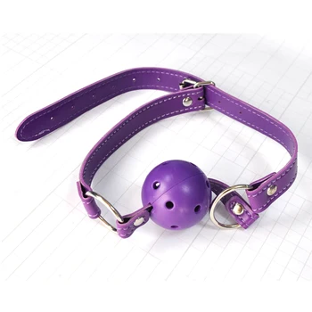 Negro de alta Calidad y Púrpura de Piel de Conjunto de Kit-venda de los ojos collar de mordaza de bola Nueva BD019