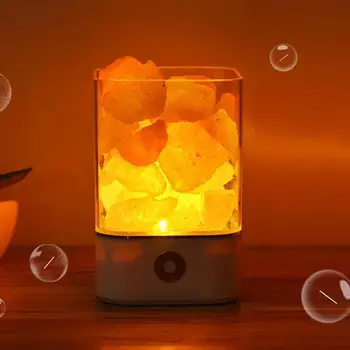 USB de Luz de Cristal Natural de Lámpara de Sal del Himalaya Purificador de Aire estado de Ánimo Creador del Dormitorio de la Decoración de la mesa de luz Niños lámpara de lava