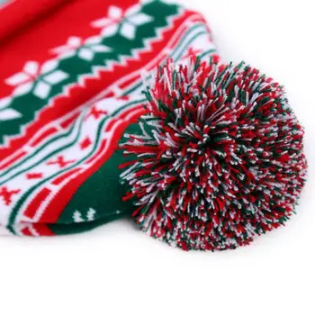Los hombres de las Mujeres de Navidad Copo de nieve de Impresión de Rayas ovillo de Lana de Punto Beanie Sombrero de Otoño Invierno Nuevo Caps