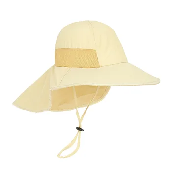 De Verano para niños Sombrero de Niñas Niños Sombrero de Sol Con Cuello de Solapa de Protección UV Sombrero de Safari Bebé Niño de Viajes de Verano Tapa de 2-12 Años de Edad
