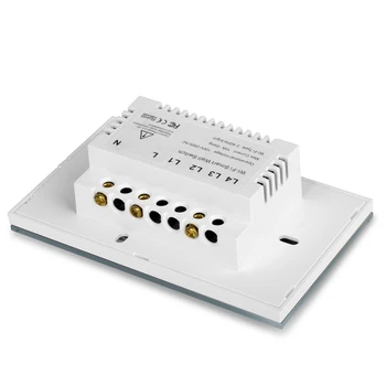 Vovoway toque el interruptor de la luz de vidrio templado panel de incendios control de alambre NOSOTROS estándar 1/2/3gang etiqueta engomada de la pared del interruptor interruptor de