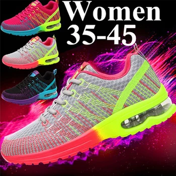 2020 Otoño Zapatos De Deporte De Mujer Sneakers Mujer Zapatillas Transpirable Hueco Cordones Chaussure Femme Mujer Zapatillas De Deporte De Moda