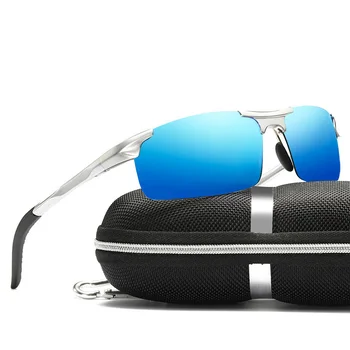 2020 Mens De Aluminio Magnesio Gafas De Sol Polarizadas Gafas A Prueba De Polvo Deportes De Conducción De Pesca Gafas De Sol Para Hombres Semi-Sin Montura