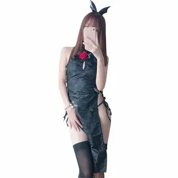 Mujer Sexy Cheongsam Chino Trajes De Lolita Traviesa Diablo Cosplay De Lencería