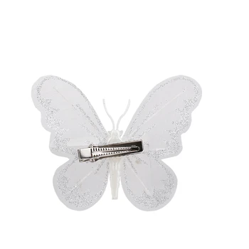 24pcs 3D Lentejuelas Mariposa Clips de Pelo para el Árbol de Navidad de la Diadema de Flores Artificiales de la Boda de Novia, Adornos de Joyería