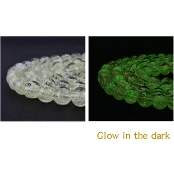 Asingeloo Brillan En La Oscuridad De La Ronda Perlas De Vidrio Luminoso Para La Fabricación De Joyas Artesanías De 15