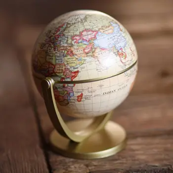 Vintage de la Edición inglesa del Mundo Mapa del Mundo de la Decoración de la Tierra Globos con la Base de la Geografía en el Aula Hogar Decoración de la Oficina M0XD