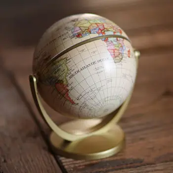 Vintage de la Edición inglesa del Mundo Mapa del Mundo de la Decoración de la Tierra Globos con la Base de la Geografía en el Aula Hogar Decoración de la Oficina M0XD