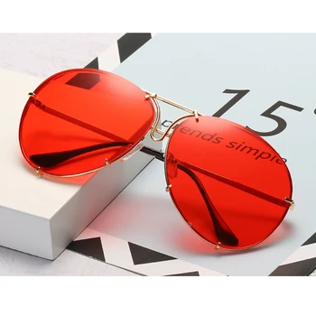 Nueva UV400 Gafas de sol de las Mujeres de Espejo Montura Ovalada de Conducción Glsses Para Señora Con Caja