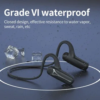 F1 Conducción Ósea Concepto de Auriculares de Bluetooth 5.0 borde del cuello del Oído-gancho de Auricular Inalámbrico de los Deportes de la prenda Impermeable con Auriculares Estéreo con USB
