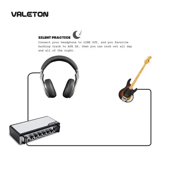 Valeton Bass Amplificador de Guitarra con el Coro de la Distorsión de Asfalto Overdrive Pedal de Plataforma de Cabezal de Amplificador con CABINA SIM TAR-20B