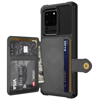 Para Samsung Galaxy S20 Ultra/S20 Más S20 Tarjeta de Crédito, Caso de Cuero de la PU Flip Wallet de Portada con la Foto del Titular Duro de la Cubierta Trasera