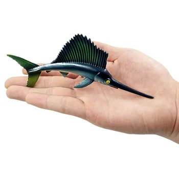 Simulación de pez Volador Pequeño pez vela pez Espada Modelo Animal Estatuilla de jardín en miniatura figura la decoración del hogar accesorios de decoración