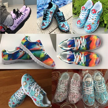 INSTANTARTS Verano/Primavera Mujer Zapatillas de deporte Lindo de la Historieta del Hada de los Dientes de la Marca del Diseñador de Malla Dental Zapatos Flats Mujer Calzado Ligero