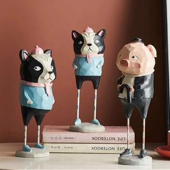 Nórdicos de alta pie de simulación de animales adornos de resina, artesanías de accesorios para casa de habitación de los niños Lindo Creativo de escritorio decoraciones