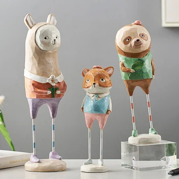 Nórdicos de alta pie de simulación de animales adornos de resina, artesanías de accesorios para casa de habitación de los niños Lindo Creativo de escritorio decoraciones