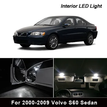 19Pcs Blanco Auto Coche Bombillas de Luz LED Interior Kit Para el período 2000-2009 Volvo S60 Sedan 12V Led Mapa de la Cúpula de la Placa de la Licencia de la Lámpara del Coche de Estilo