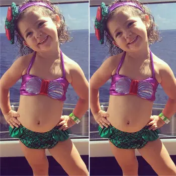 Emmababy los Niños de las Niñas de Bebé de Moda Bikini Set Hijos de Baño Traje de baño ropa de Playa 3Pcs