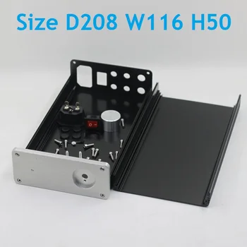 Tamaño D208 W116 H50 DAC Amplifier Caso Chasis de Aluminio fuente de Alimentación de BRICOLAJE Caso WA110 Pre Amplificador Shell