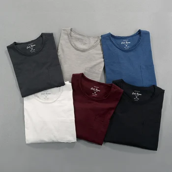 2018 Primavera de los hombres T-shirt de manga larga Delgado cuello redondo del color sólido de algodón T camisa de los hombres casual de la marca de los hombres de la camiseta de la camiseta camisa