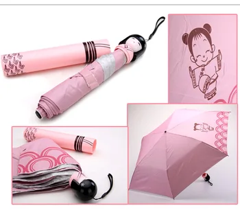 La Originalidad De Dibujos Animados De Japón Niña Una Muñeca Paraguas De La Botella De Vino Paraguas Lápiz Paraguas Plegado Estudiante Paraguas