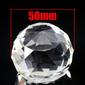 Nuevo 50mm Clara Bola de Cristal Esfera de Cristal Facetado que mira la Bola Prismas Suncatcher de Decoración para el Hogar