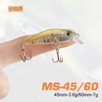 Kigndom Microfly Señuelos de Pesca Vibrar Hundimiento Minnow de 3.6 g 45mm 7g 60 mm Cuerpo Delgado y Agudo sonido Atracción Artificial Cebos Duros