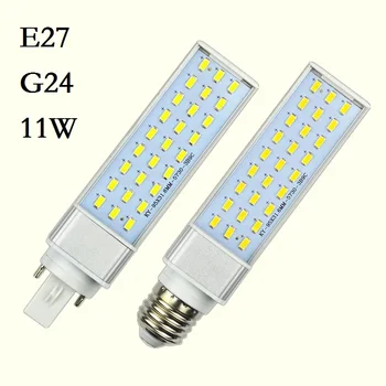 LED Lampada G24 E27 9W 11W 13W 15W 18W downlight 30W 85V-265V/AC Horizontal Enchufe de la lámpara SMD5730 Bombillas led de Maíz Bombilla de la luz del Punto