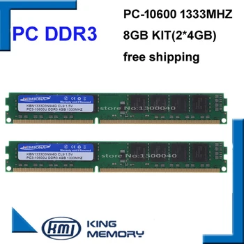 KEMBONA envío gratis DDR3 8GB 1333mhz (Kit de 2,2 X 4 gb de memoria DDR3 de Doble Canal) PC3-10600 completo compatible con todos los de la placa base