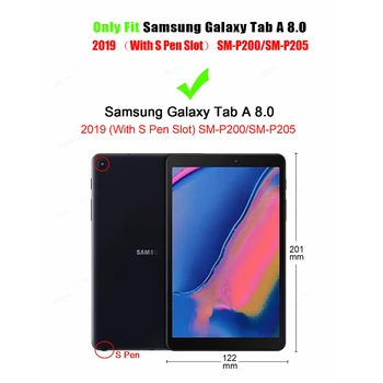 GZERMA de la Cubierta Para Samsung Galaxy Tab 8 2019 Caso S Pen Versión Tablet Funda Para Galaxy Tab Un 8.0 2019 Caso Kids SM-P200 SM-P205