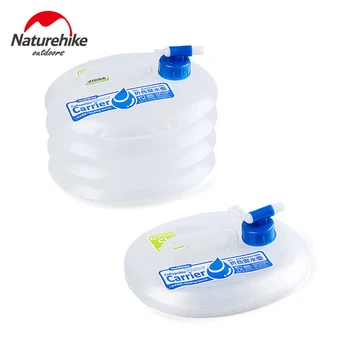 Naturehike 15L plegable plegable de agua potable de la bolsa de acampar al aire libre de picnic recipiente de agua de la cubeta coche de agua transportista de contenedores