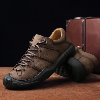 De oro Arbolito Clásicos Zapatos de los Hombres de Moda de Cuero Genuino Pisos Vintage Caminar de Conducción Calzado Retro de Ocio de los Hombres Zapatos Casuales