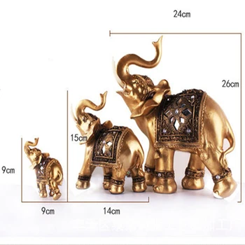 De Oro De La Resina De La Estatua Elefante De La Suerte Feng Shui Elegante De La Trompa De Elefante Estatua De La Suerte De La Riqueza De Una Estatuilla Manualidades De Adornos Para La Casa De Regalo